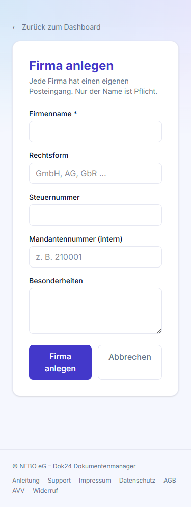 KI ordnet den Beleg der richtigen Firma zu